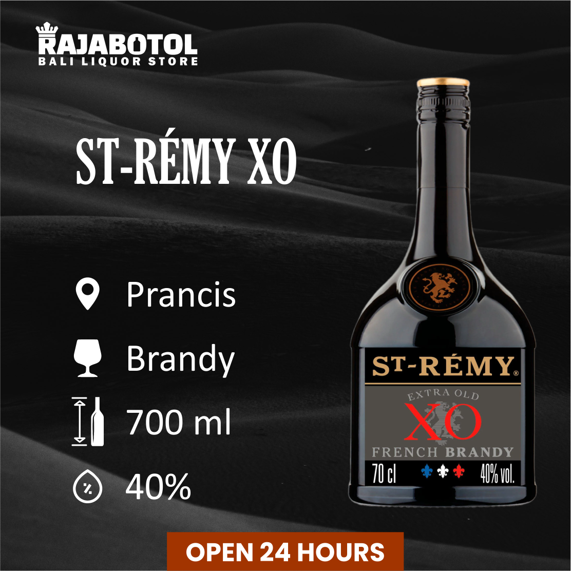 Enjoy the Exquisite ST. REMMY XO 700ML, Premium Liquor Delivered Straight to Your Doorstep in Bali