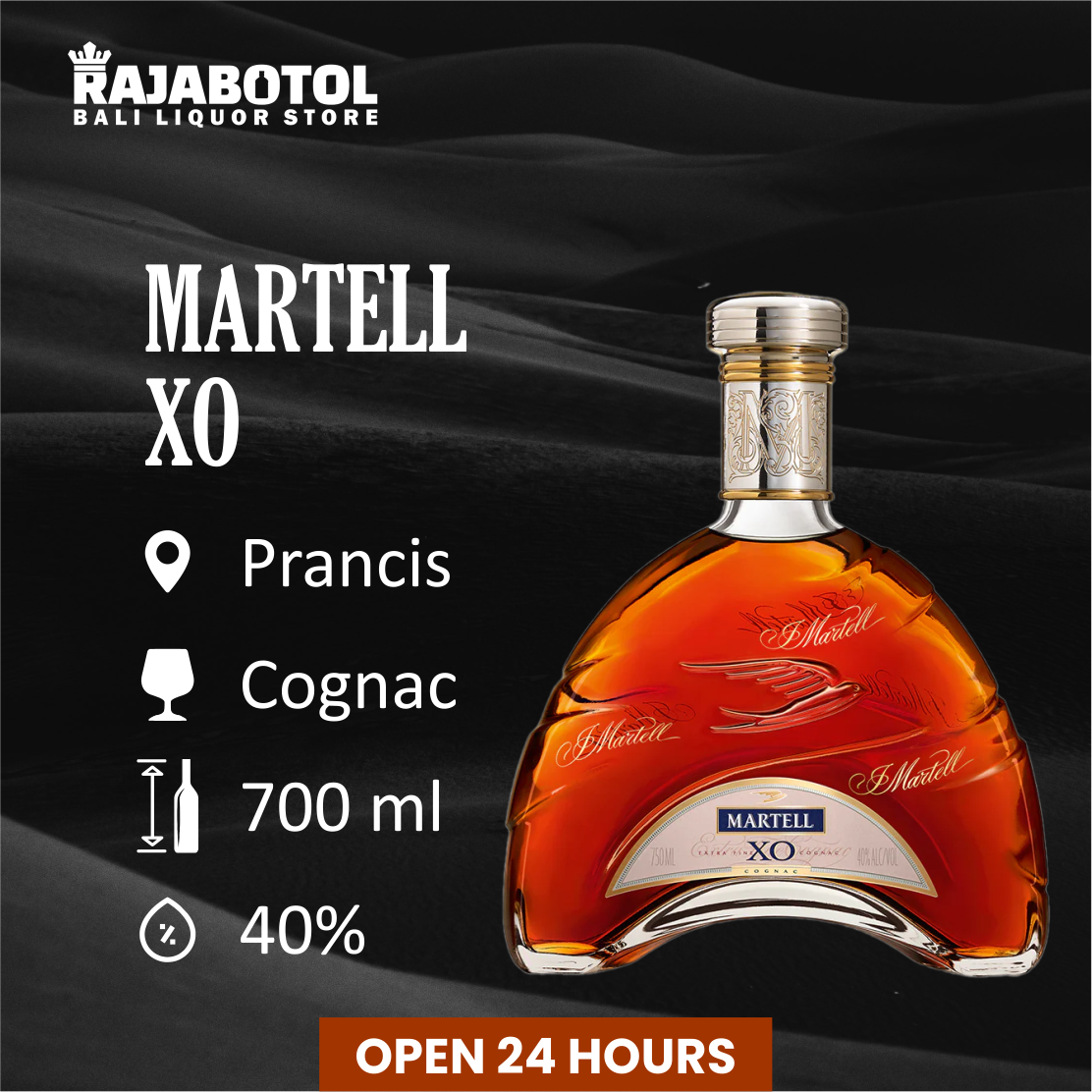 Martell XO 700 ml A Luxurious Brandy & Cognac for Bali’s Magical Nights